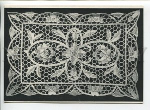 454231 USSR 1957 year Vietnam exhibition in Moscow handmade lace postcard