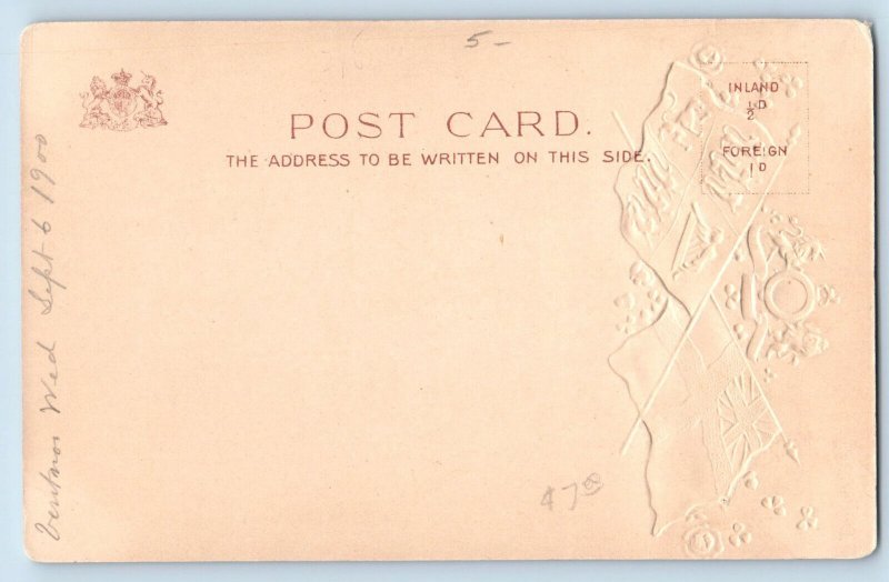 Pembroke Dock Wales Postcard H.M.S Hannibal Britannia Rules UK Flag c1910