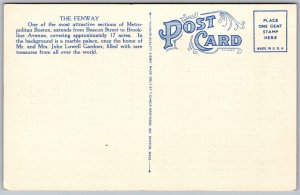 Vtg Boston Massachusetts MA Scene in Fenway Gardner's Palace 1930s View Postcard