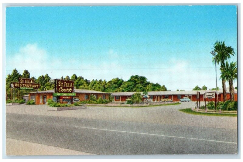 c1960's St. Illa Court & Restaurant Roadside Nahunta Georgia GA Vintage Postcard