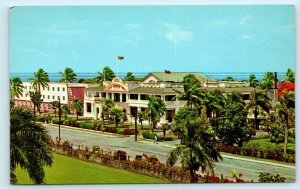 SUVA CITY, FIJI ~ Roadside GRAND PACIFIC HOTEL ca 1960s-70s Postcard