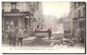 Old Postcard From Paris Street Big Floods