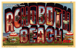 Postcard BIG LETTERS SCENE Rehoboth Beach Delaware DE AP4485