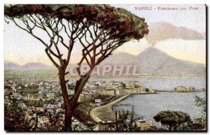 Old Postcard Italy Italia Napoli Panorama col Pino