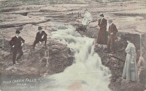 LP25 Loganspsort  Indiana Postcard Pine Creek Falls