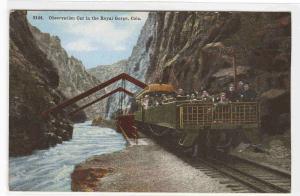 Observation Car Railroad Train Royal Gorge Colorado 1910c postcard