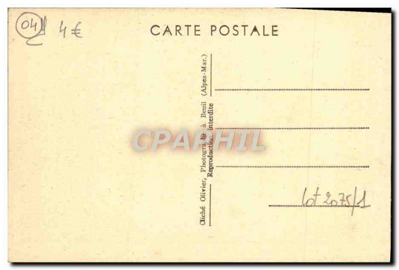 Old Postcard Entrevaux and strong