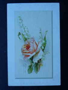 Romance Love PINK ROSE by Artist C. Klein c1905 Postcard by C.W. Faulkner & Co.