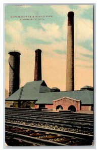 Water Works and Stand Pipe Plainfield NJ UNP Unused DB Postcard V11