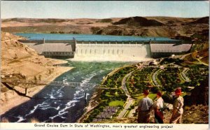 Postcard DAM SCENE State of Washington WA AK6864