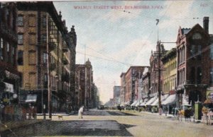 Iowa Des Moines Walnut Street Looking West 1913