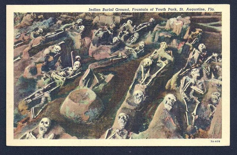 Indian Burial Ground St Augustine Florida unused c1937