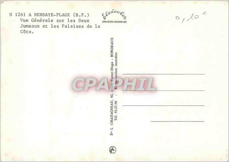 Modern Postcard Hendaye (B P) General view on Two Twin and Cliff of the coast