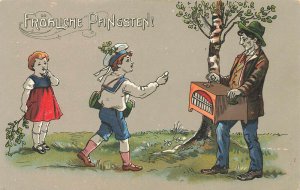 Germany Frohliche Pfingsten! Music Man Postcard