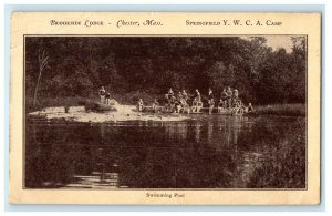 1935 Chester MA, Brookside Lodge Springfield Y.W.C.A Camp Swimming Pool Postcard