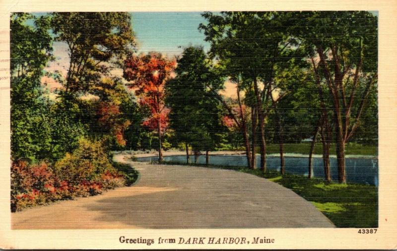 Maine Greetings From Dark Harbor 1950