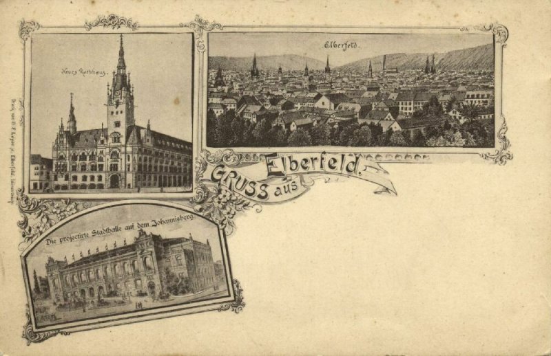 germany, ELBERFELD, Wuppertal, Multiview, Town Hall, Neues Rathhaus (1899)