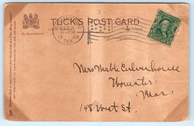 Uncle Sam Eagle Dog Valentine Postcard Raphael Tuck