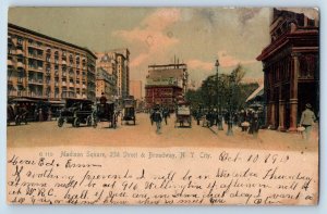 New York City New York Postcard Madison Square 23d Street Broadway c1910 Vintage