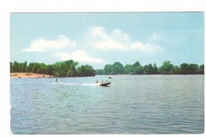 Water Skiing, Silver Lake, Dover, Delaware, Vintage Chrome Postcard