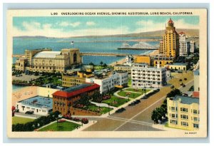 Vintage Overlooking Ocean Ave. Showing Auditorium Long Beach, CA P164