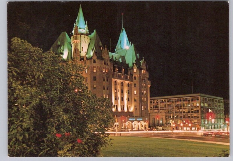 Chateau Laurier, Night View, Ottawa, Ontario, Chrome Postcard #1