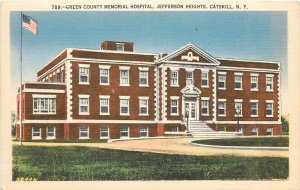 Linen Postcard Catskill NY Green County Memorial Hospital, Jefferson Heights