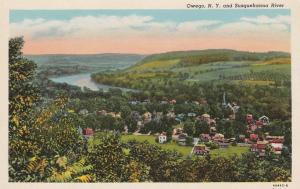 Bird's Eye View Owego NY, New York and Sussquehanna River