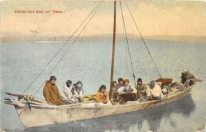 J31/ Eskimo Skin Boat Native People Alaska Postcard c1910 Omiak 117