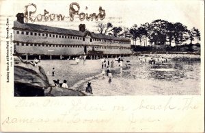 Bathing Beach at Roton Point, Norwalk CT c1906 Undivided Back Vtg Postcard K66