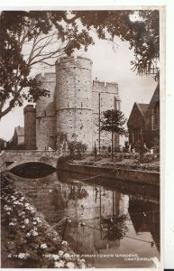 Kent Postcard - The West Gate from Tower Gardens - Canterbury - RP - Ref TZ5857