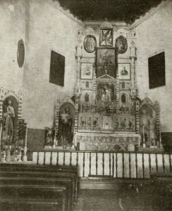 C.1910 Altar San Miguel Church Santa Fe, New Mexico Inside View Postcard P109