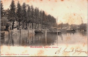 Netherlands Dordrecht Nieuwe Haven Vintage Postcard C119