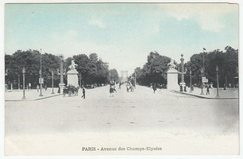 Paris France c1910 Postcard Avenue Des Champs Elysees