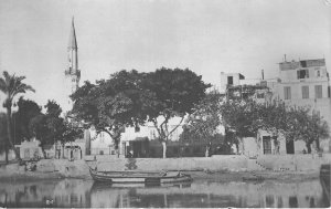 US38 Egypt Alexandria Boul. Ramleh minaret mosque real photo