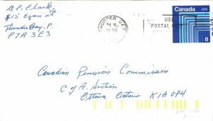 Entier Postal Stationery Postal Canada Thunder Bay