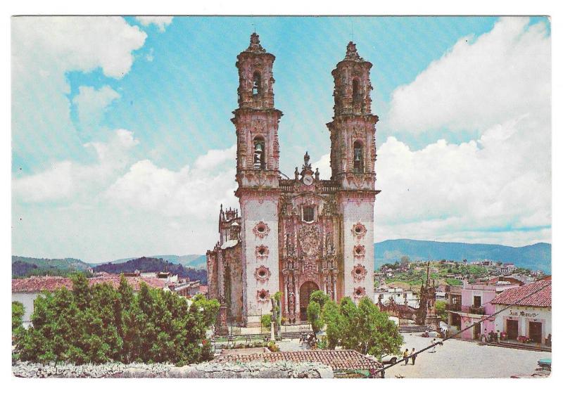 Mexico Taxco Santa Prisca Church Vintage Enrique Puente Photo Postcard