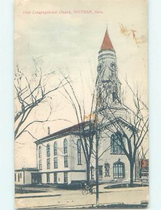 Divided-back CHURCH SCENE Whitman - Near Brockton & Boston MA AD2012
