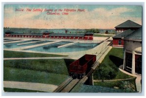 Columbus Ohio OH Postcard The Settling Basins At Filtration Plant Scene 1916
