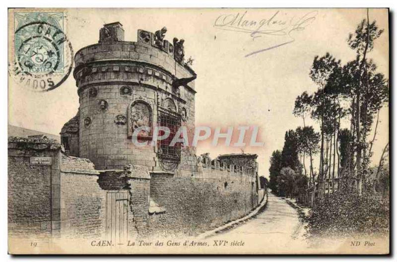 Old Postcard Caen La Tour des Gens d & # 39Armes