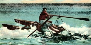 Circa 1900-09 Life Saver On His Way Through The Surf Early Vintage Postcard P22