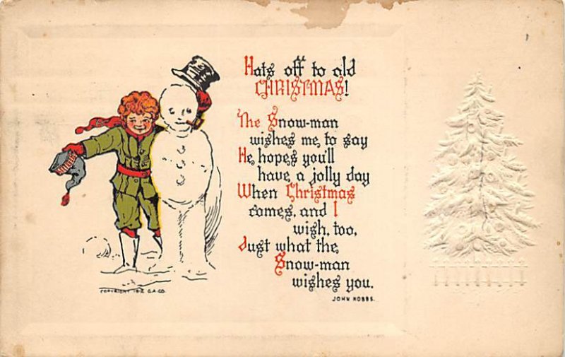 Hats off to old Christmas Snow Man 1912 