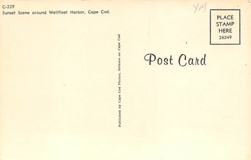 Sunset Scene Cape Cod - Wellfleet, Massachusetts MA Postcard