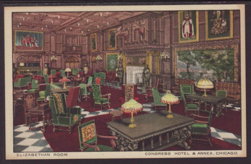 Elizabethan Room,Congress Hotel,Chicago,IL Postcard