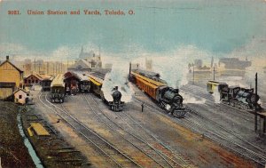 J82/ Toledo Ohio Postcard c1910 Railroad Union Station Depot Trains  449