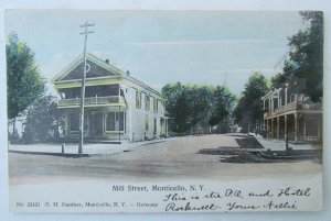 VINTAGE 1907 UNDIVIDED POSTCARD MILL STREET MONTICELLO NY NEW YORK