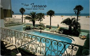 Vtg 1990s The Page Terrace Beachfront Hotel Treasure Island Florida FL Postcard