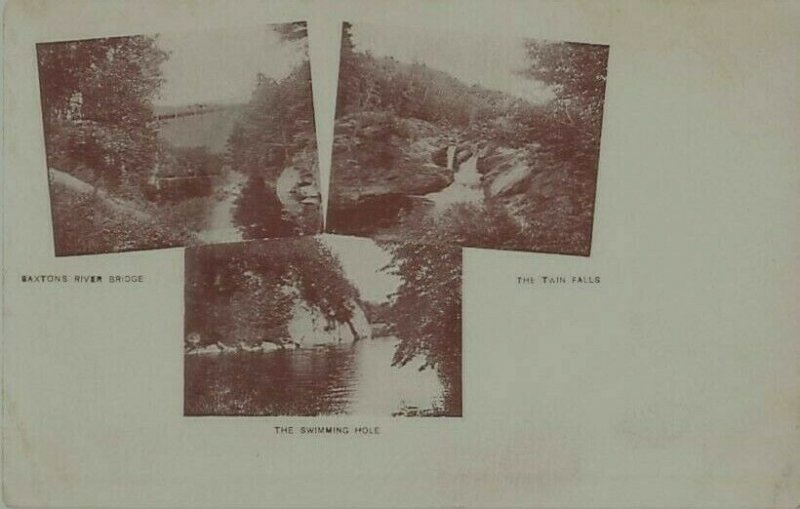 Saxtons RIver Bridge, Twin Falls, Swimming Hole Vermont UDB Postcard