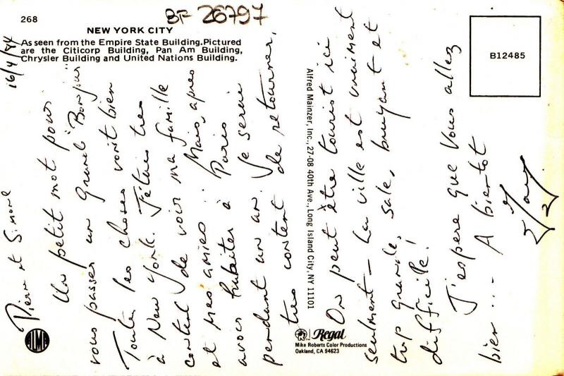 BF26797 new york city empire state building new york USA  front/back image