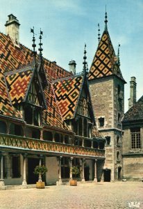 Postcard Hostel-Dieu The Court Of Honour & The Tower Museum Beaune France